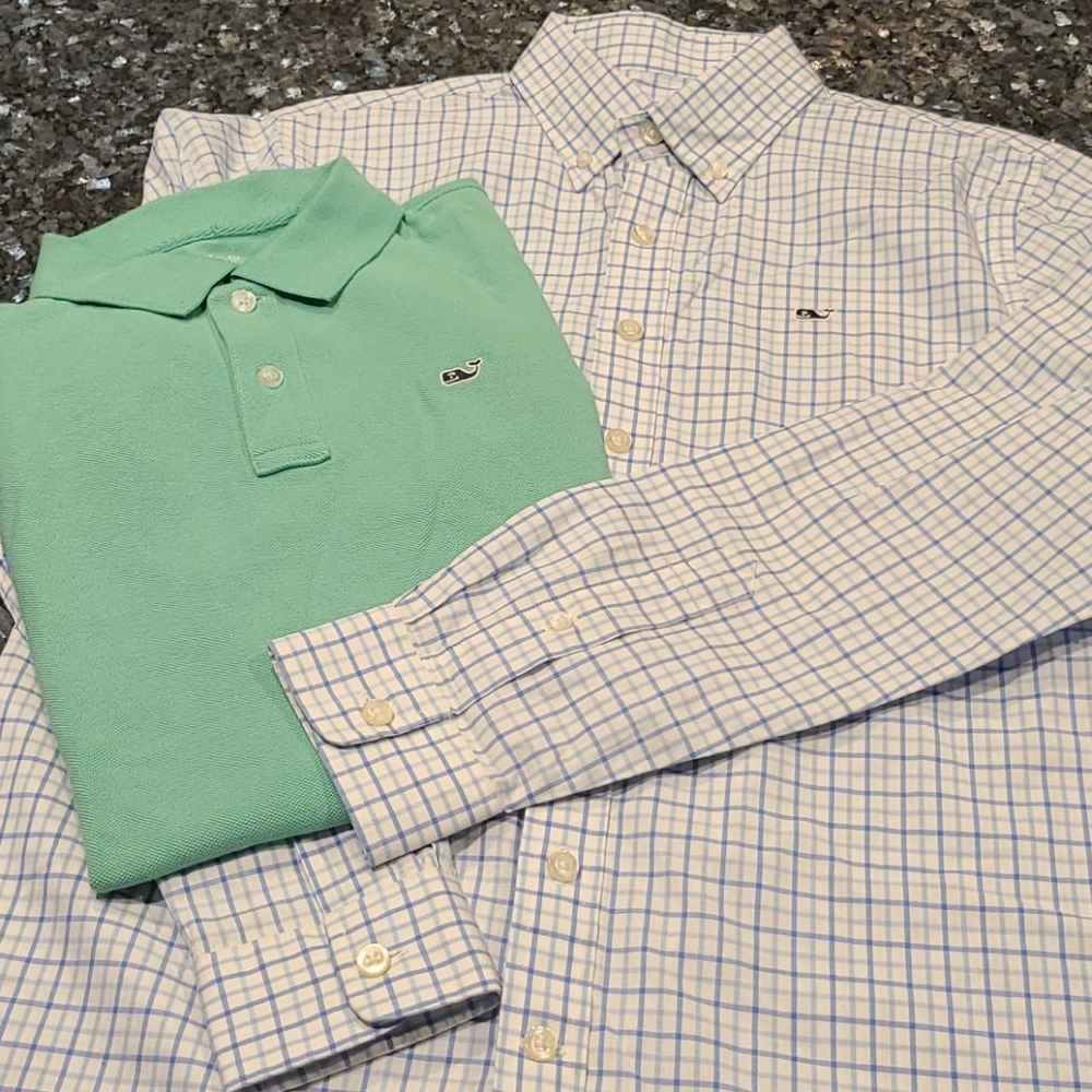 Vineyard Vines Polo and button down plaid shirt